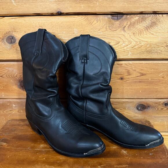 Road Wolf Black Cowgirl Boots Womens Size 8 - Picture 2 of 6